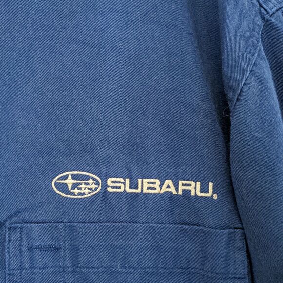 Subaru Men's Uniform Button Up Shirt Blue 2XL Long Sleeve Embroidered Logo - Picture 4 of 15